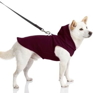 Gooby Fleece Vest Hoodie - With Leash Attachment - Small Dog Size Medium
